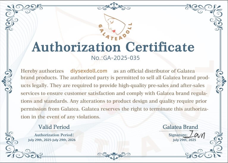 galatea-doll-diy-Agency Certificate